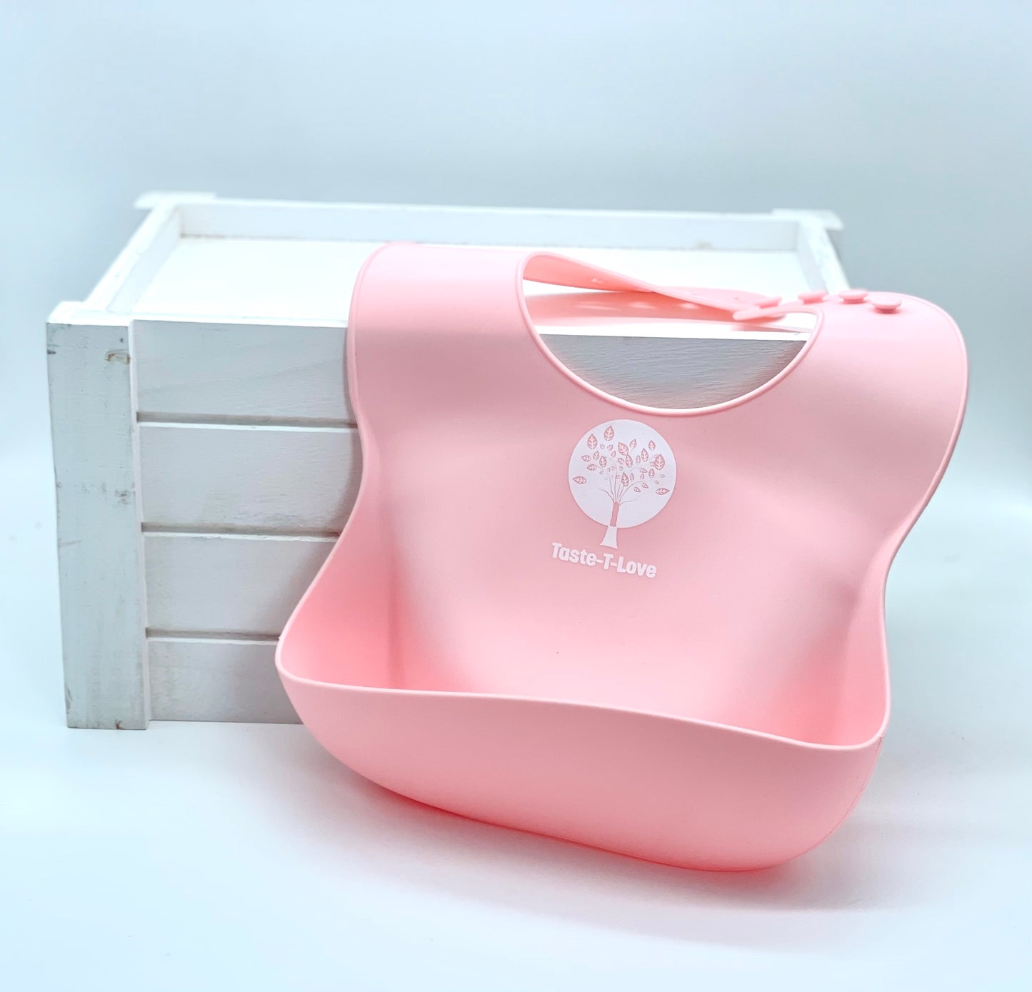 Pink Silicone Branded Bib