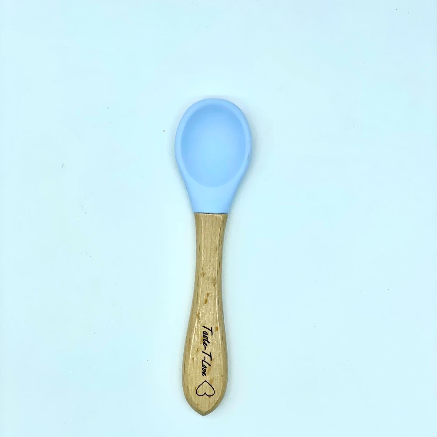 Blue Silicone Bamboo Spoon